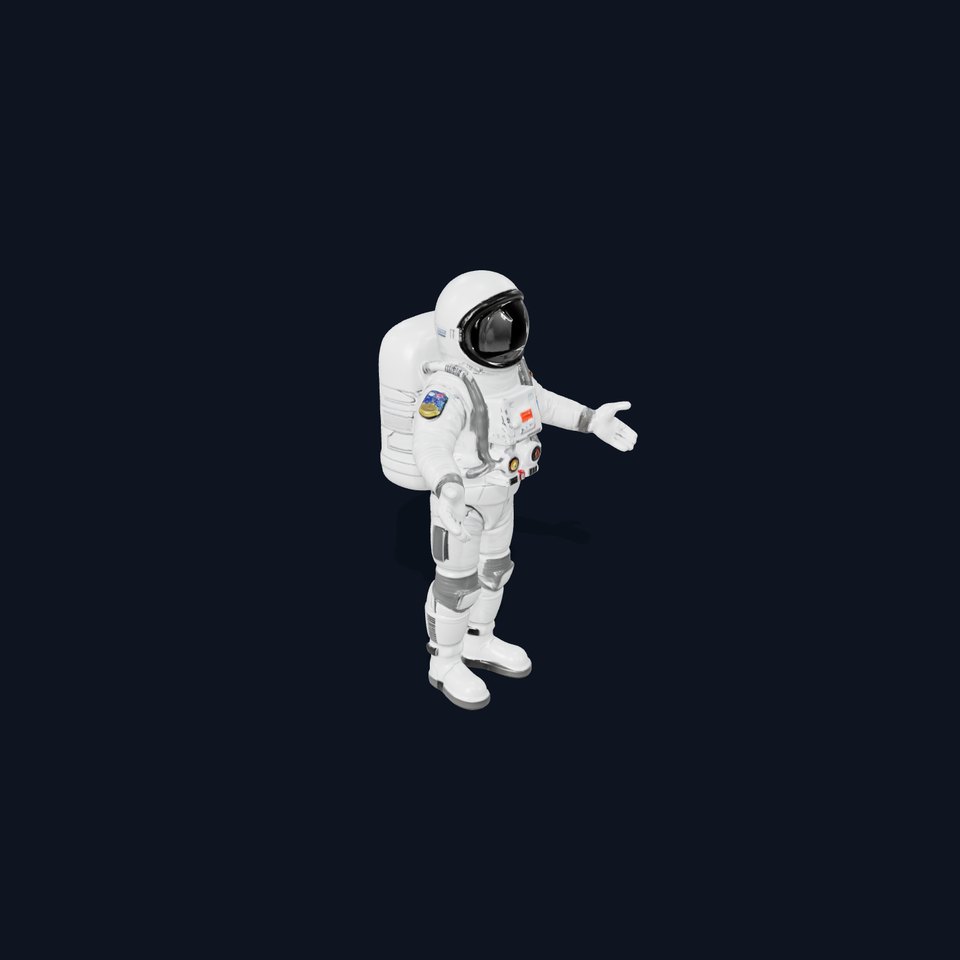Astronaut Character Model Rigged and Animated